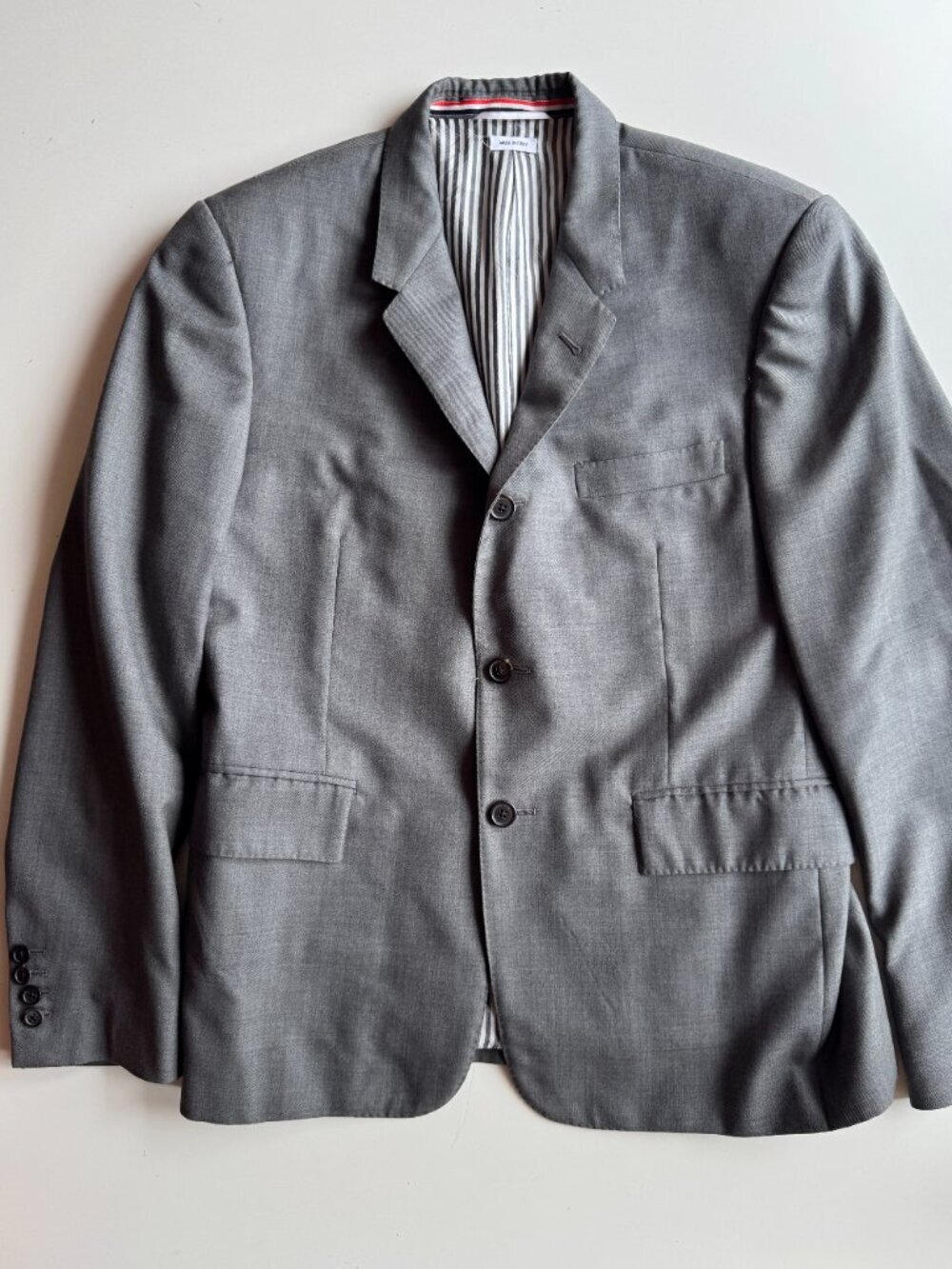 THOM BROWNE Grey 100% Wool Classic Twill 2 Piece Suit, Size 2/M - Picture 4 of 16